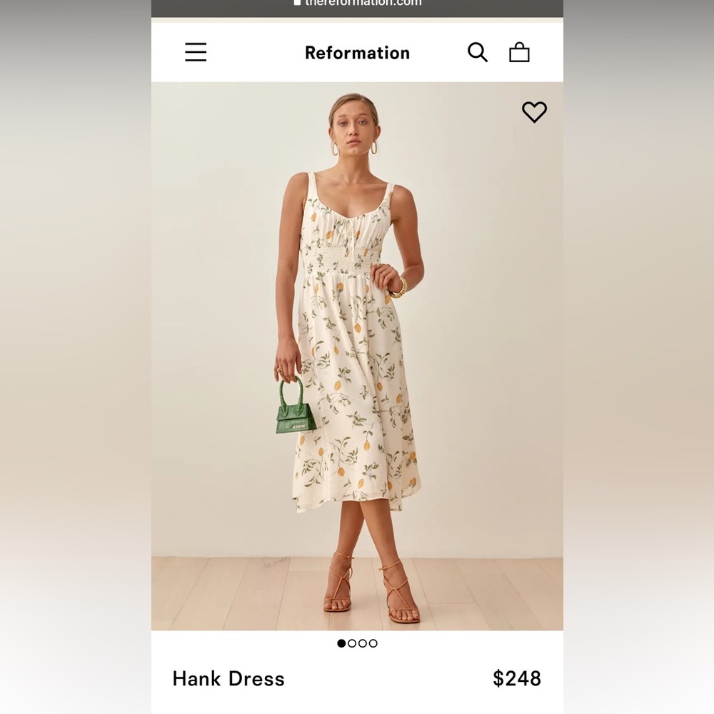 Reformation Hank Midi Dress, Size 8